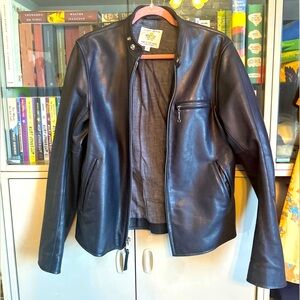 Golden Bear small navy leather jacket